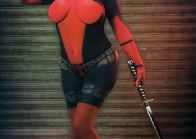 Lady Deadpool Bodypaint Cosplay | Daisy Chain Cosplay