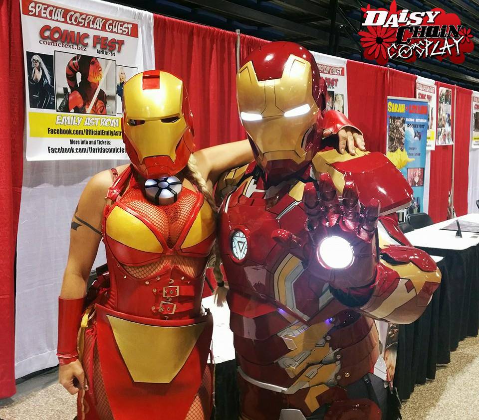 Iron Man and Iron Daisy Chain Cosplay at Inked and Geeked fest